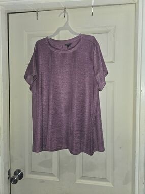 torrid Metallic Pink Short Sleeve Scoop Neck Tee